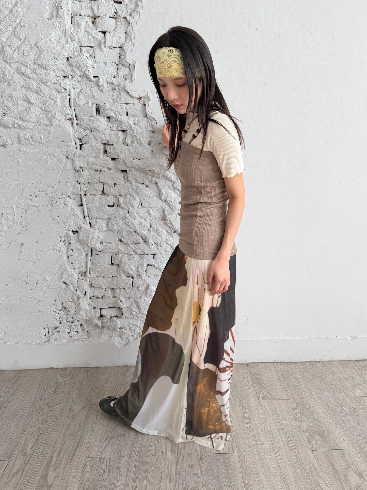 Beaded Ribbed Flat Vest