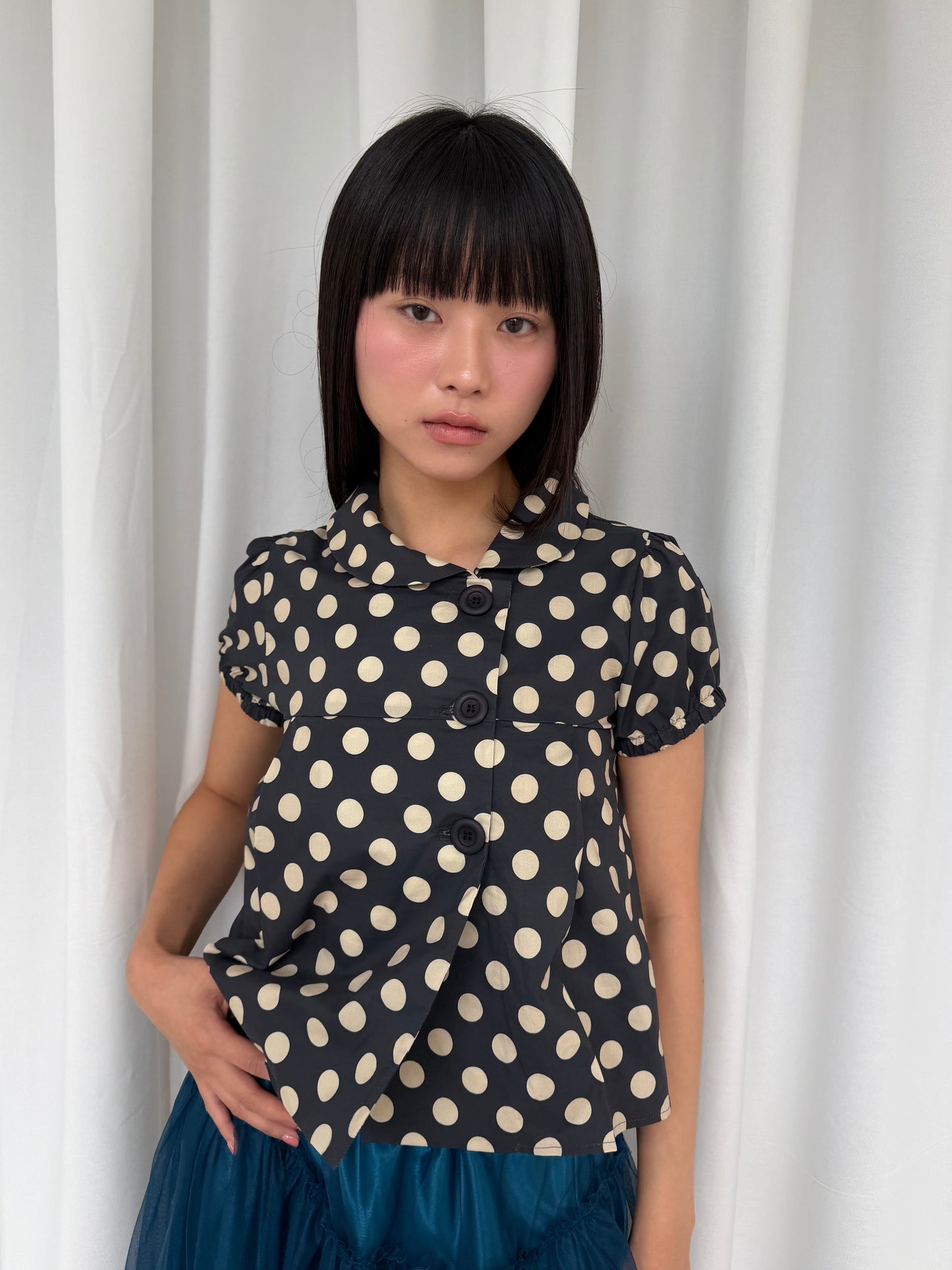 Large Polka-Dot Halter Top