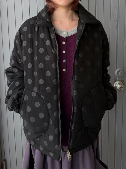 polka dot quilted coat