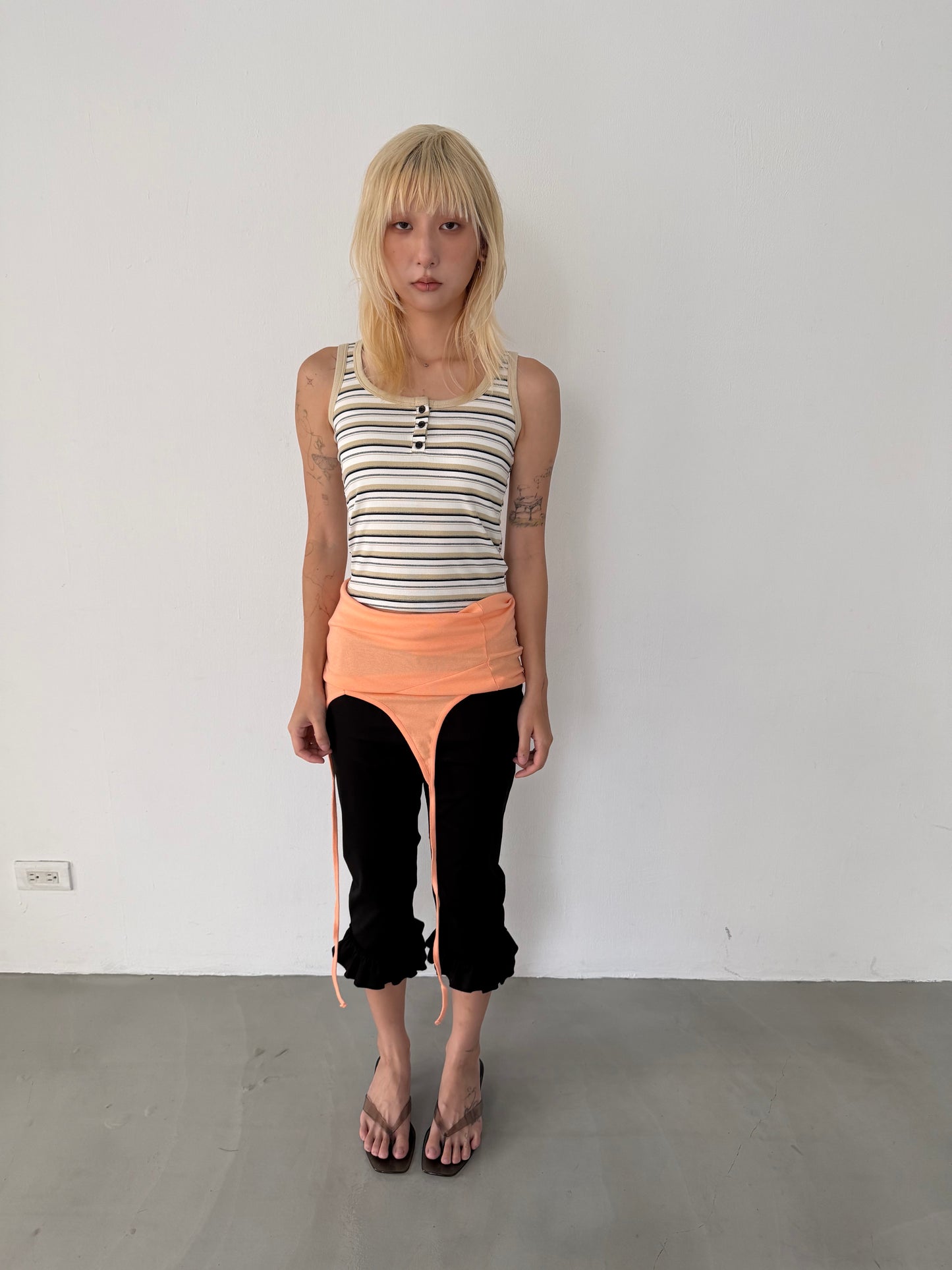 Striped bra cup vest