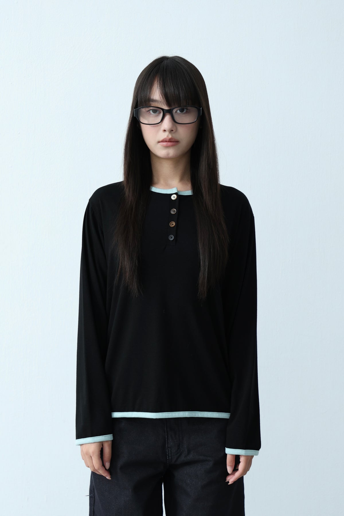Henley Trim Basic Top