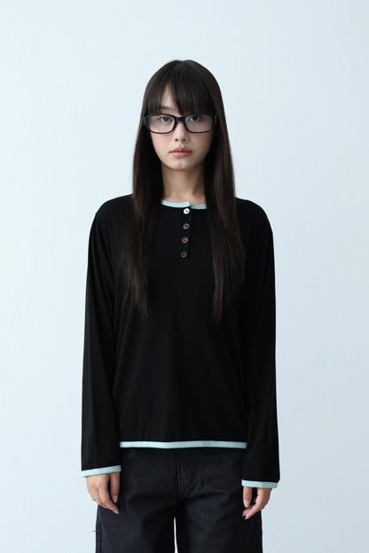 Henley Trim Basic Top