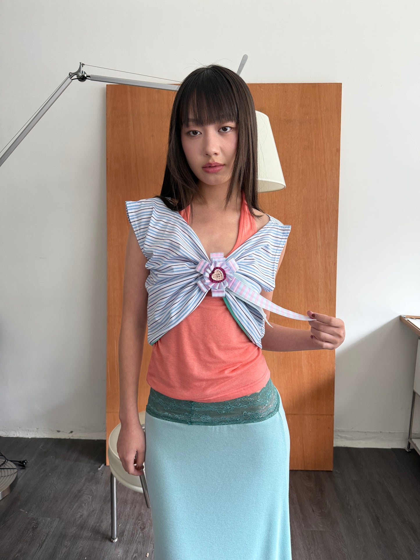 Striped Color-Block Top and Shorts Set