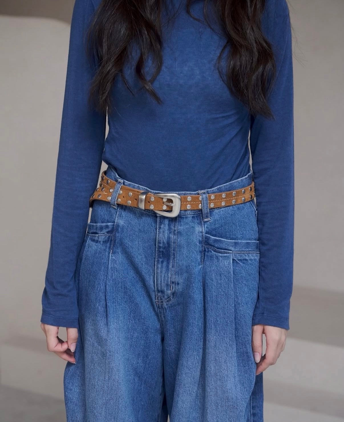 Cowhide Studded Belt
