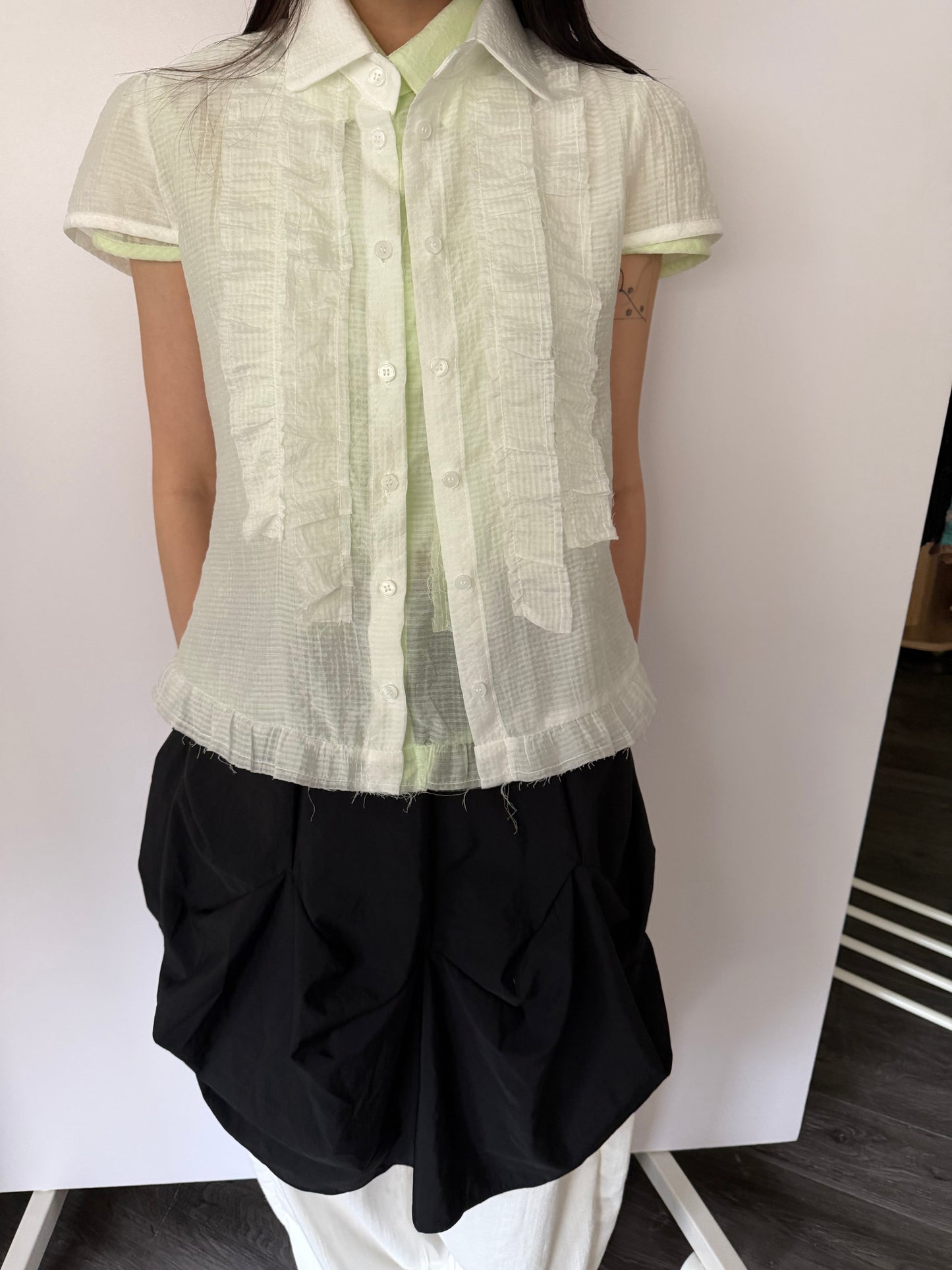 Transparent plaid shirt