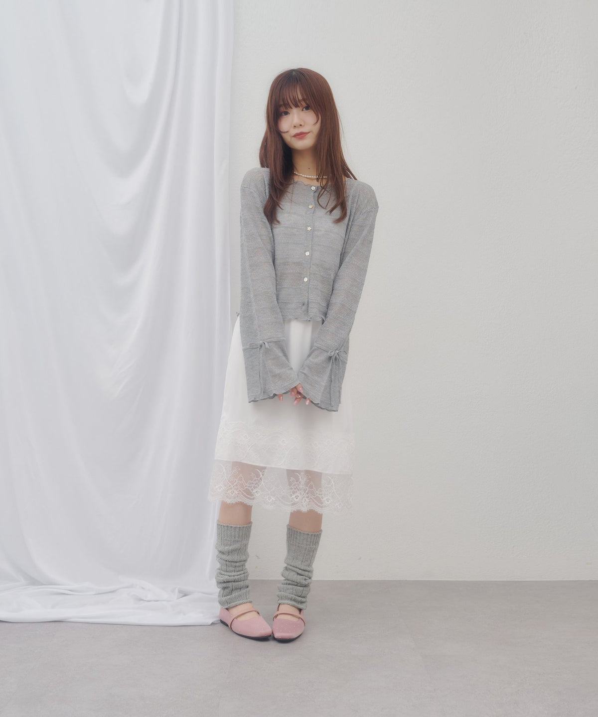 （sale 至9/21 22:00）Discoat umm. 蕾絲拼接緞面裙