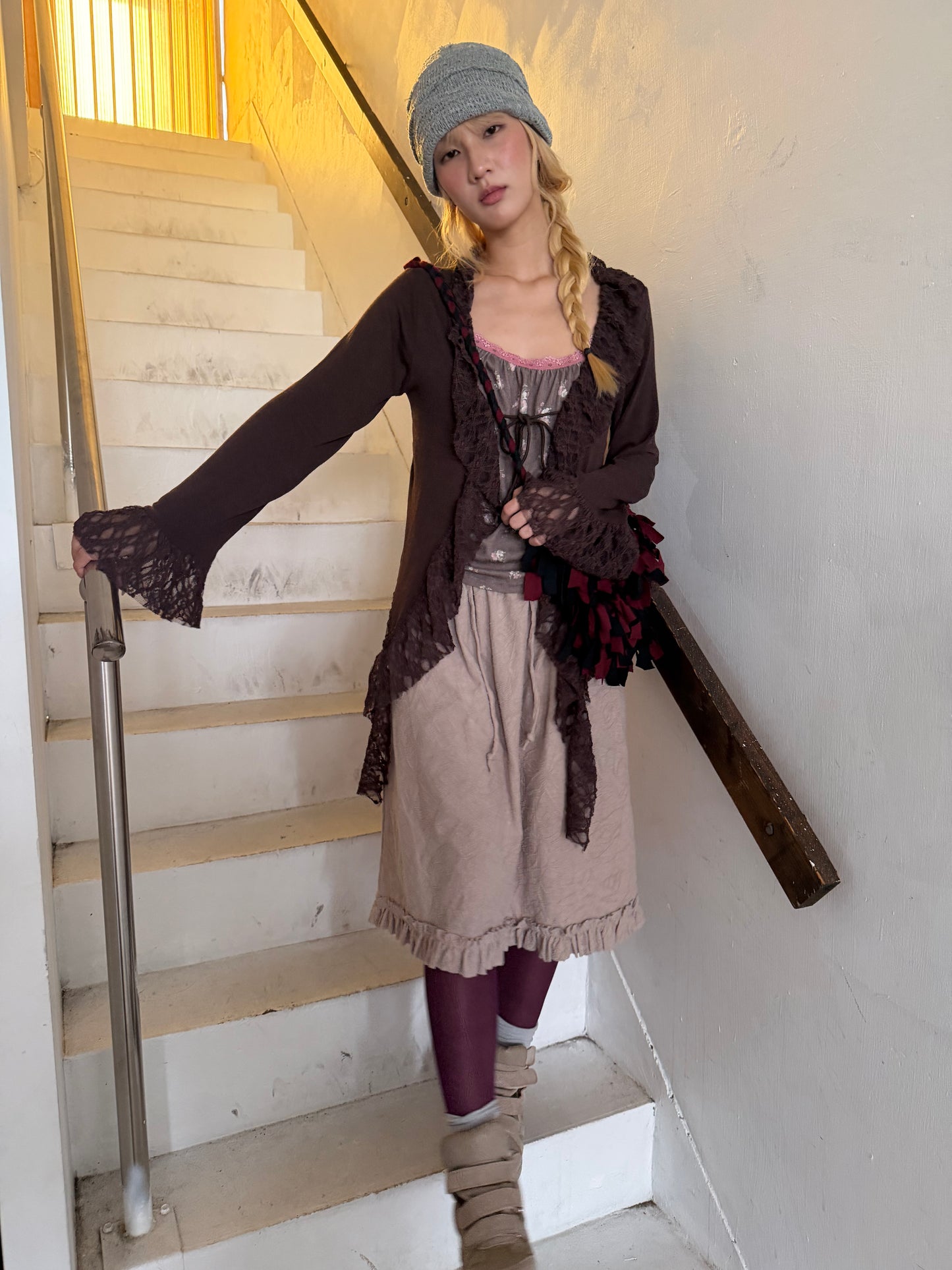 Elastic Floral Lace Vest