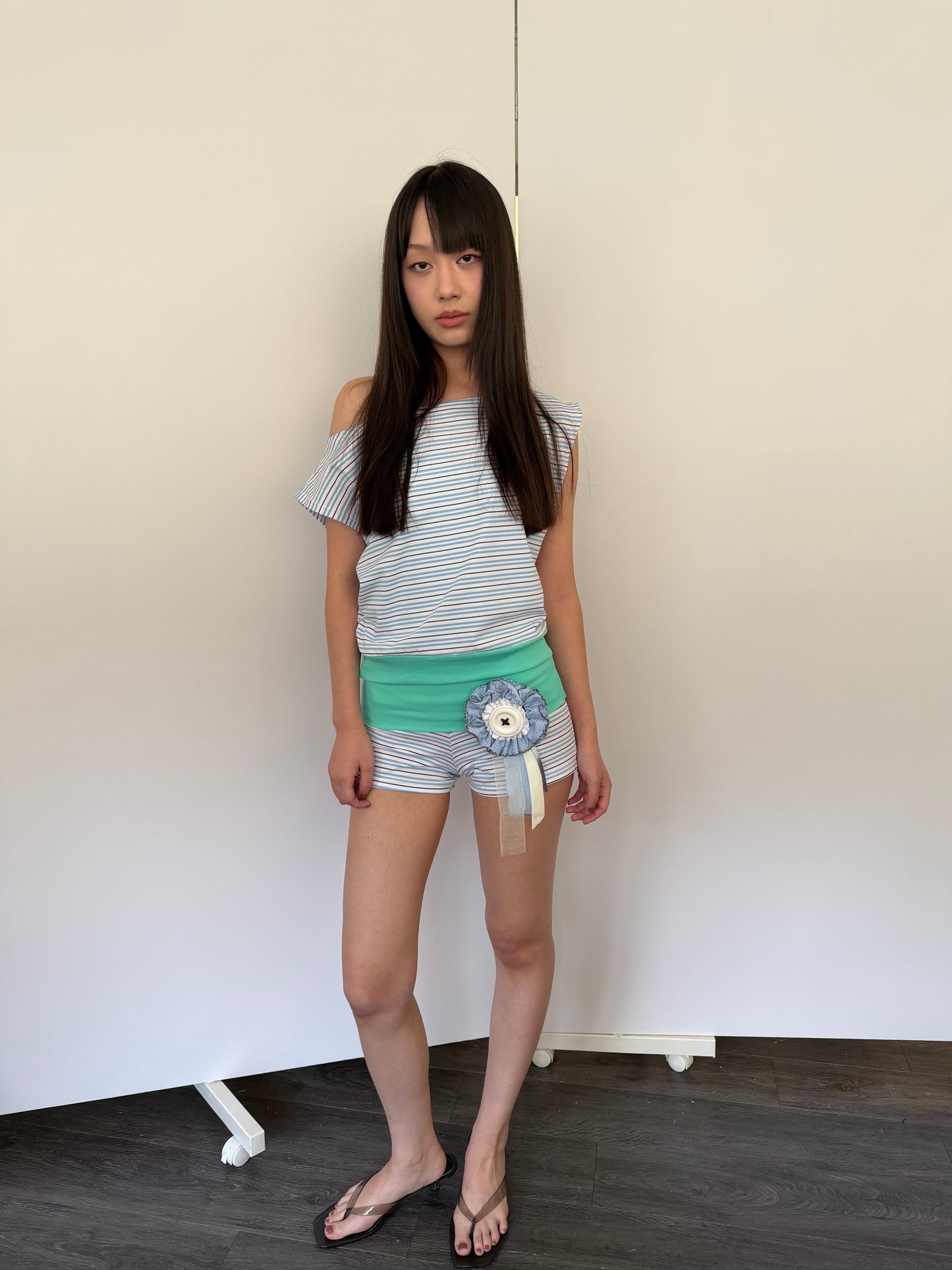 Striped Color-Block Top and Shorts Set