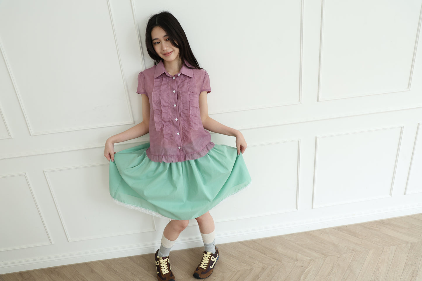 Transparent plaid shirt