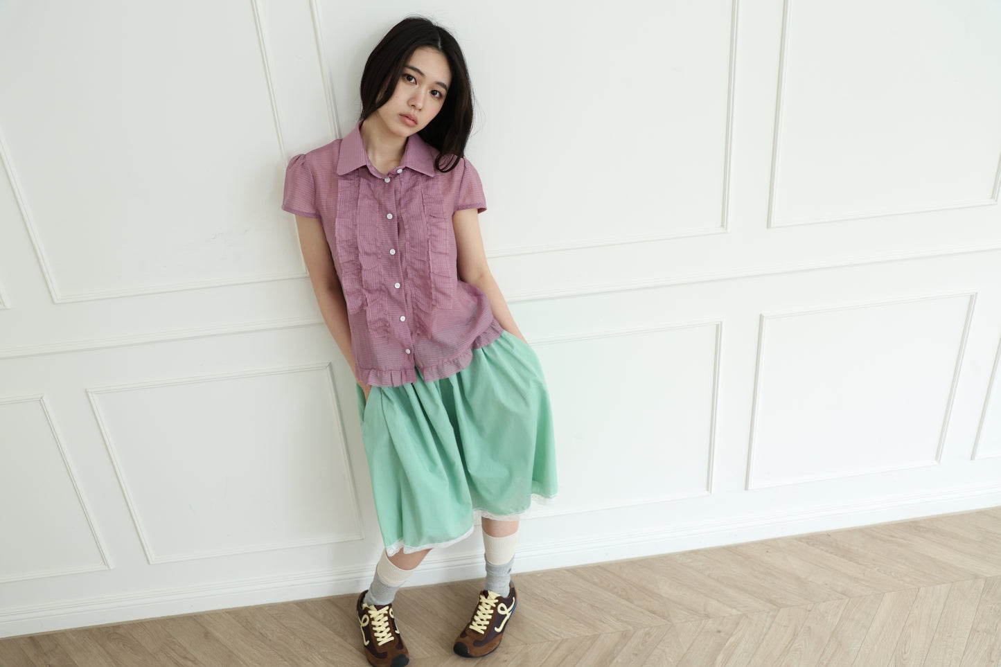 Transparent plaid shirt