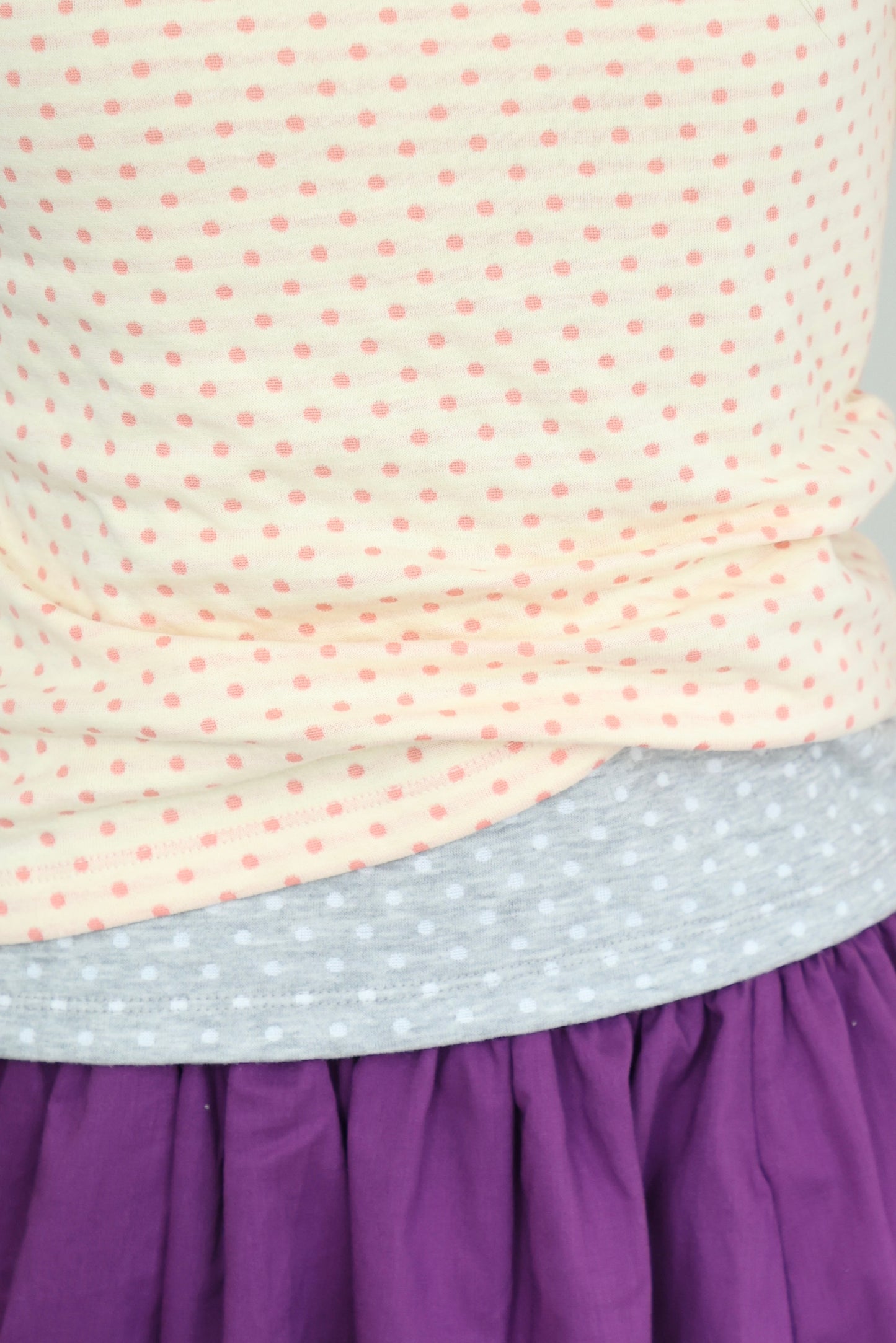 polka dot top with off-shoulder design