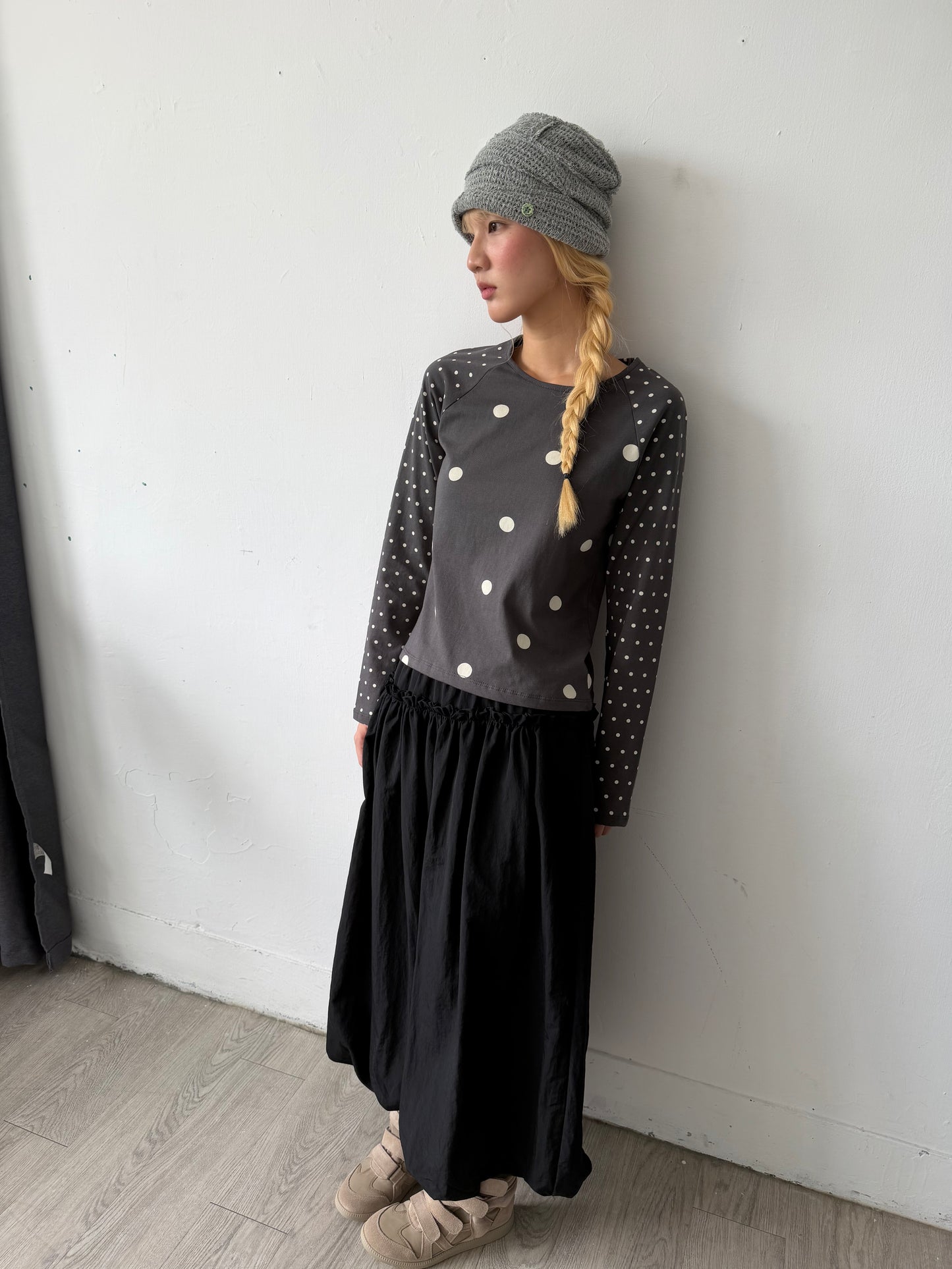 Nylon lace balloon skirt
