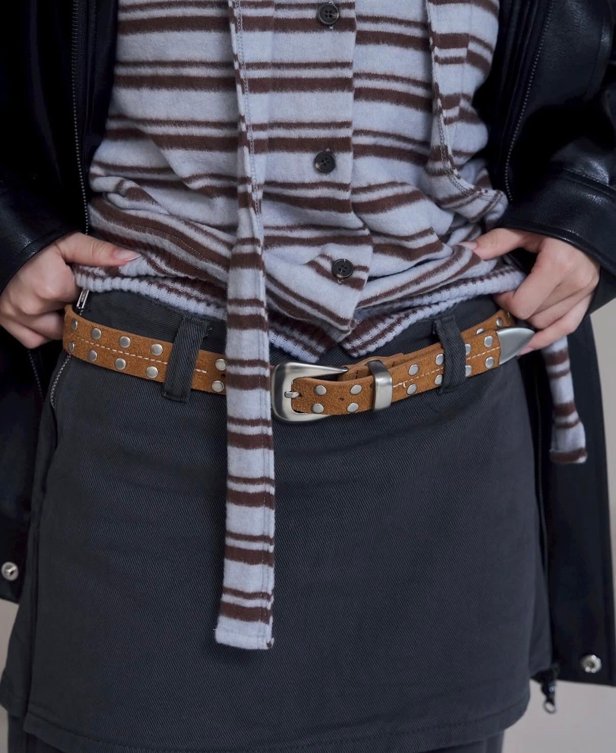 Cowhide Studded Belt
