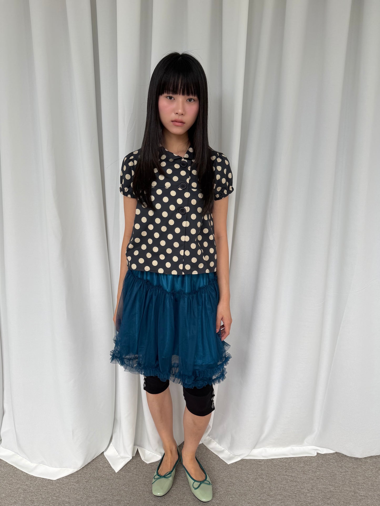 Large Polka-Dot Halter Top