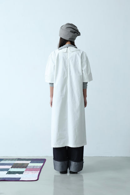 Cream Collar Pocket Dress
