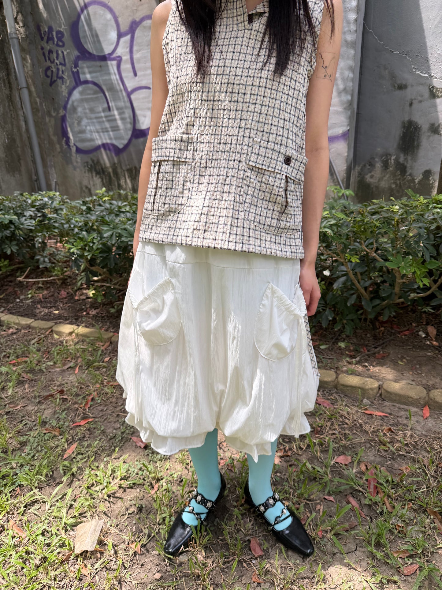 Ruffled Pocket Balloon Skirt