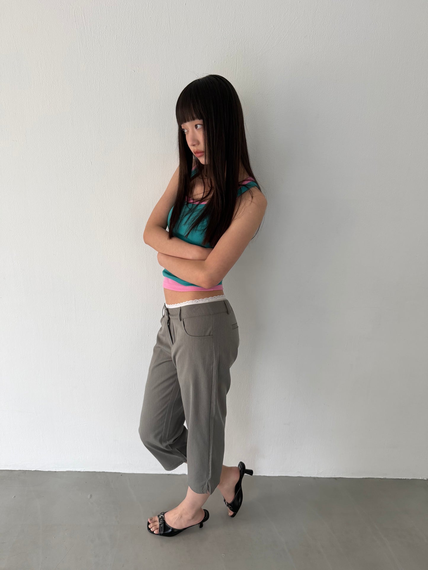 Suit lace capri pants