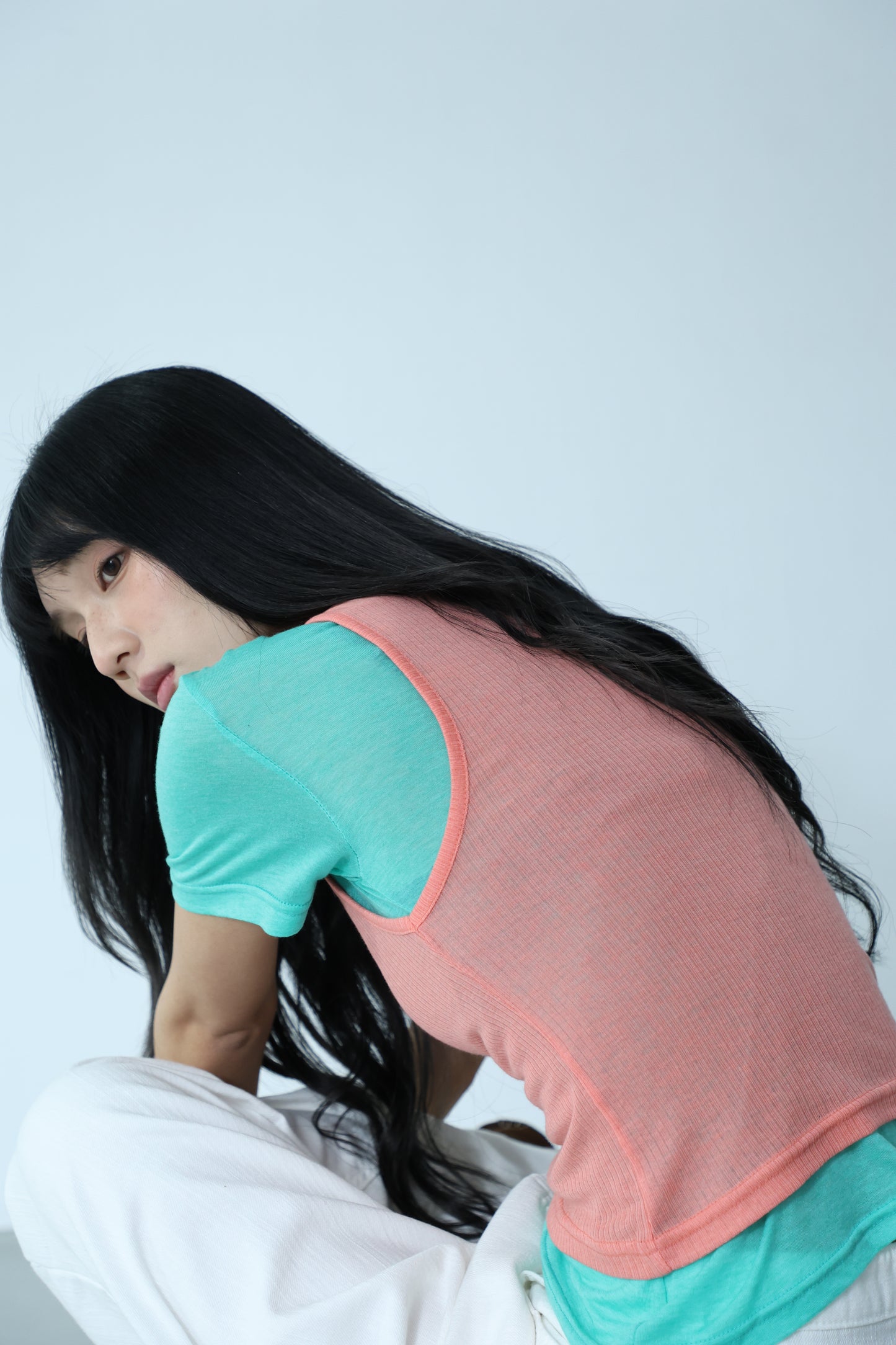 Thin short-sleeved top