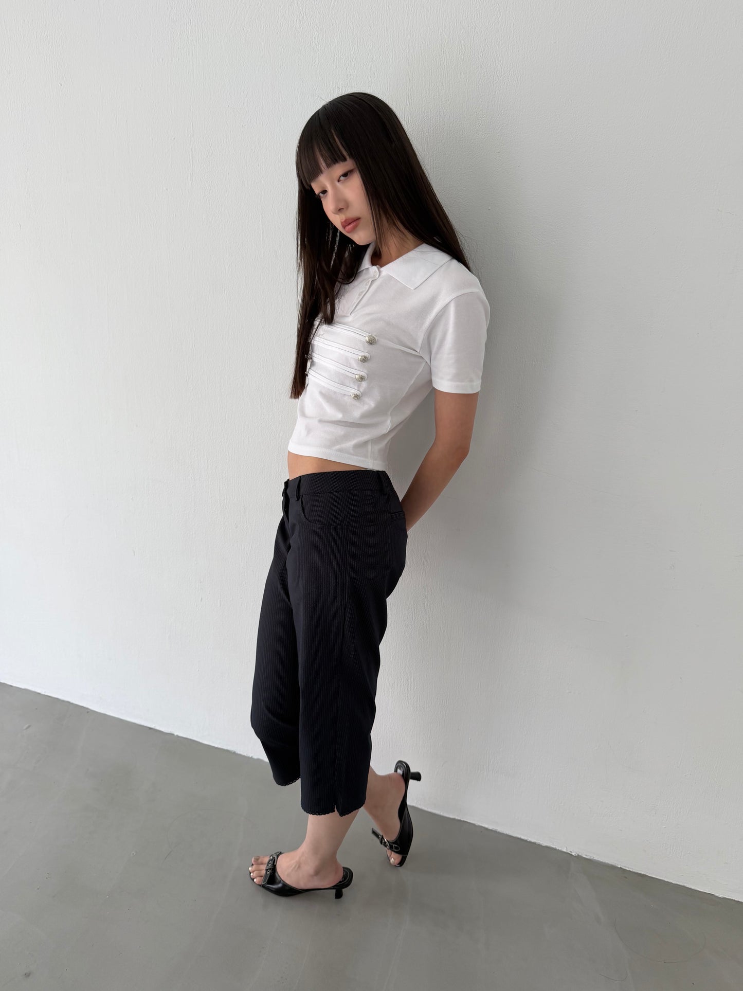 Suit lace capri pants