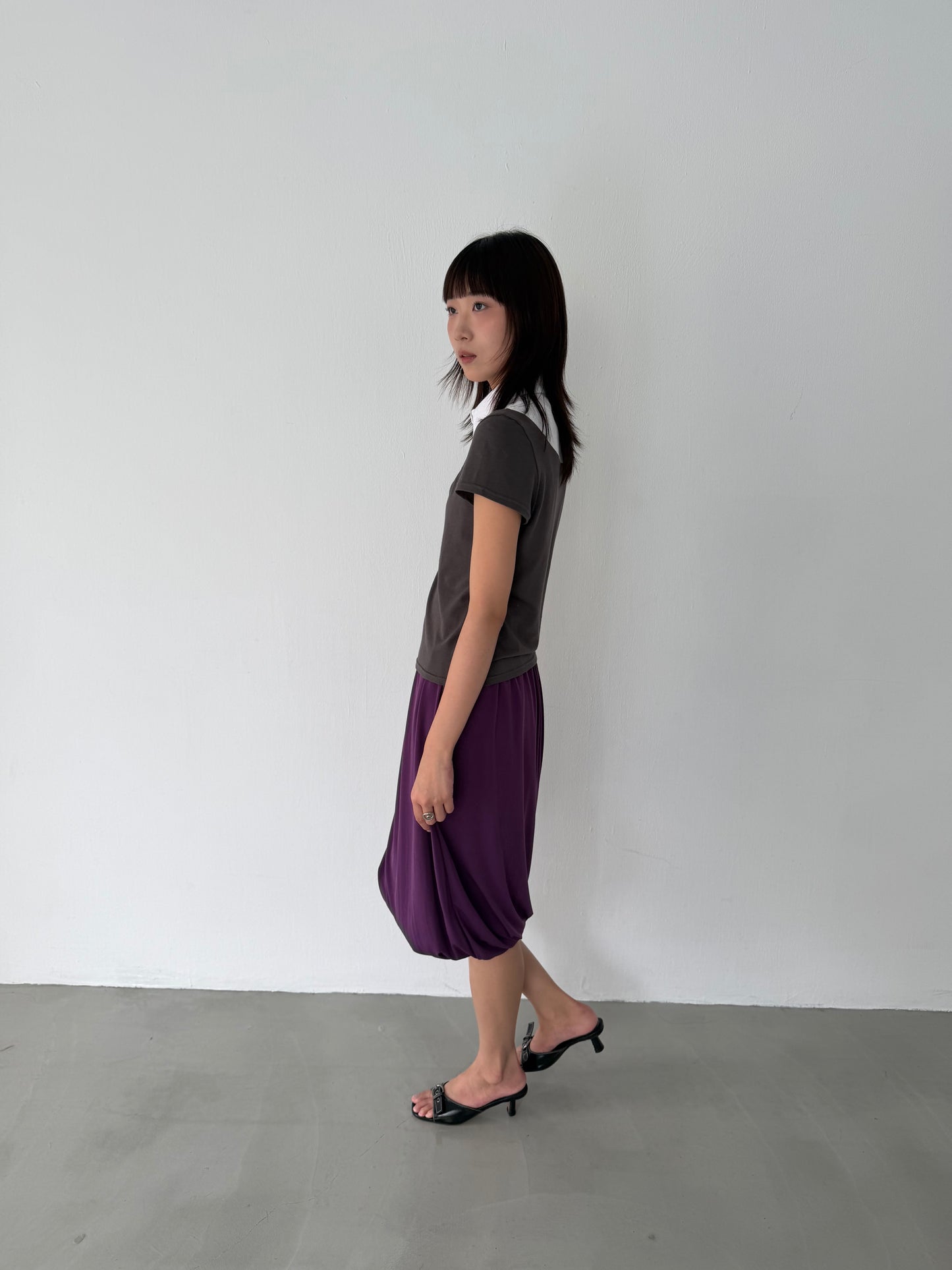 Elastic tulip midi skirt