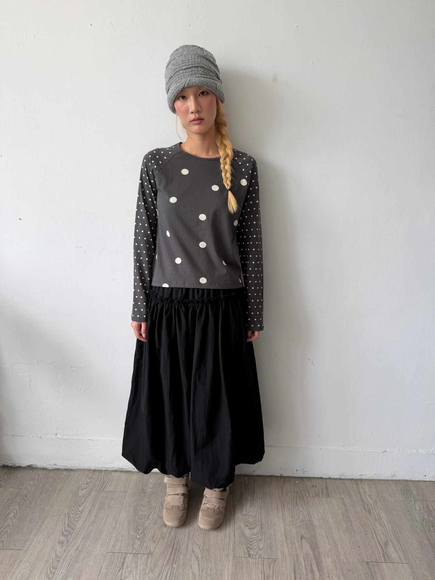 Nylon lace balloon skirt