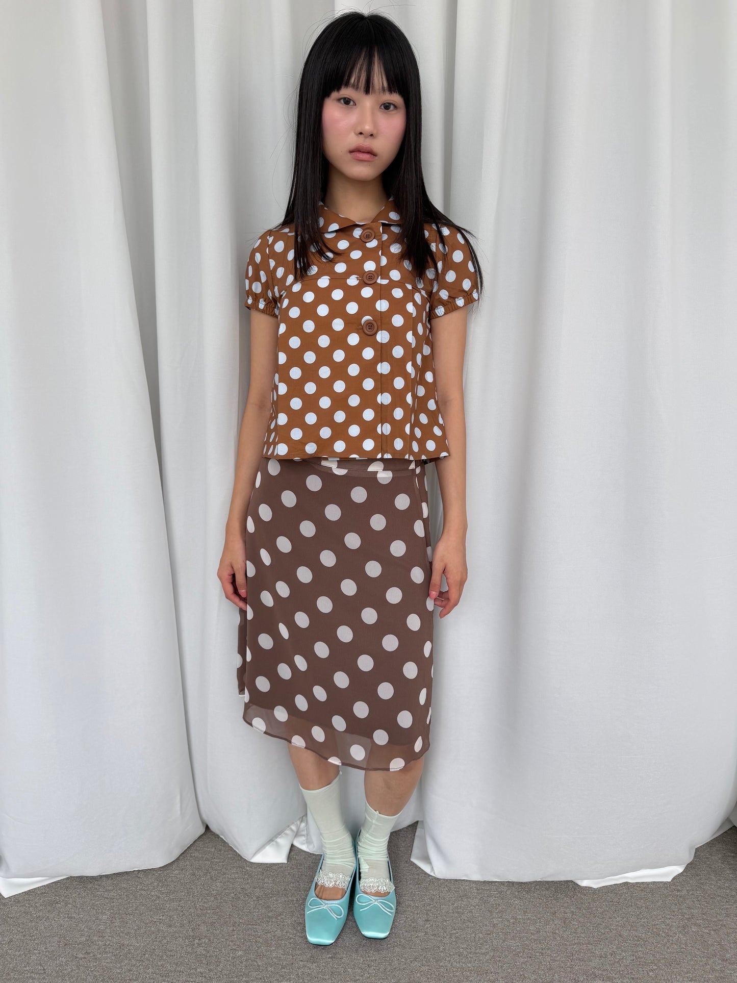 Large Polka-Dot Halter Top