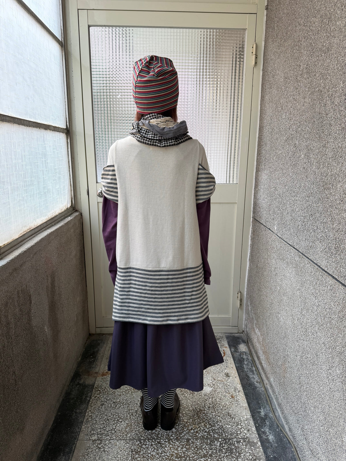 Striped Panel Knit Top