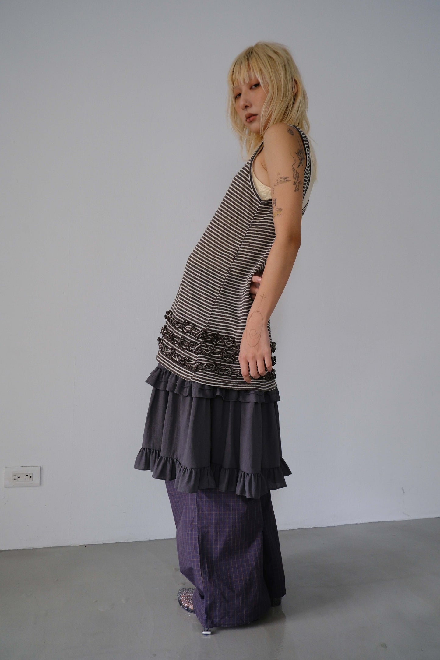 Ripple Hem Stripe Tank