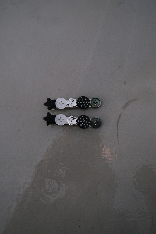 Button hair clip