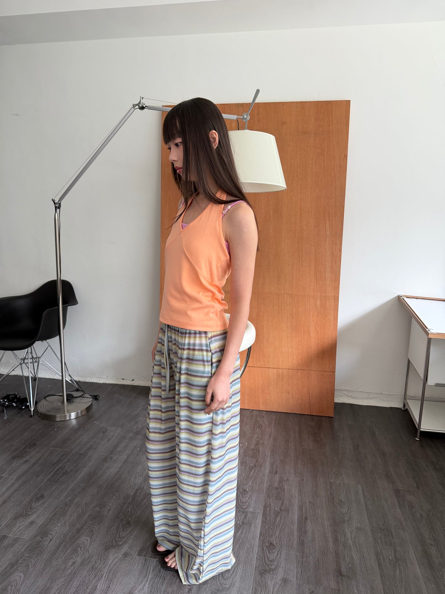 Breathable loose striped pants