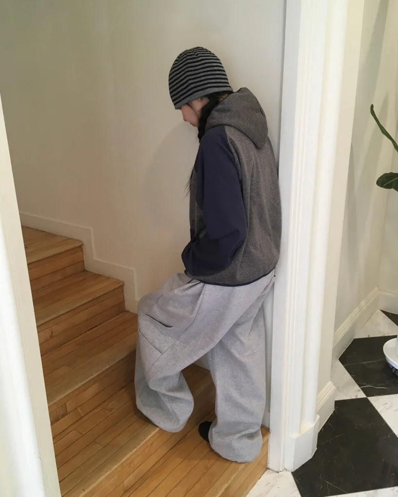 條紋配色連帽外套
