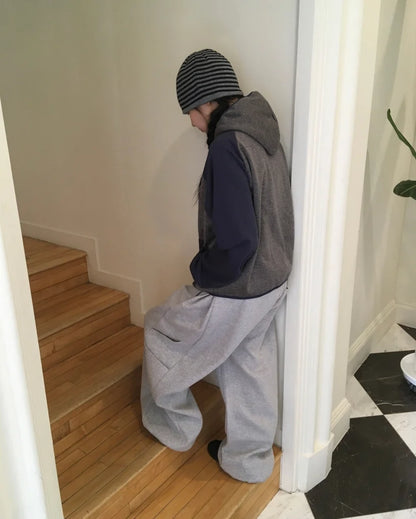 條紋配色連帽外套