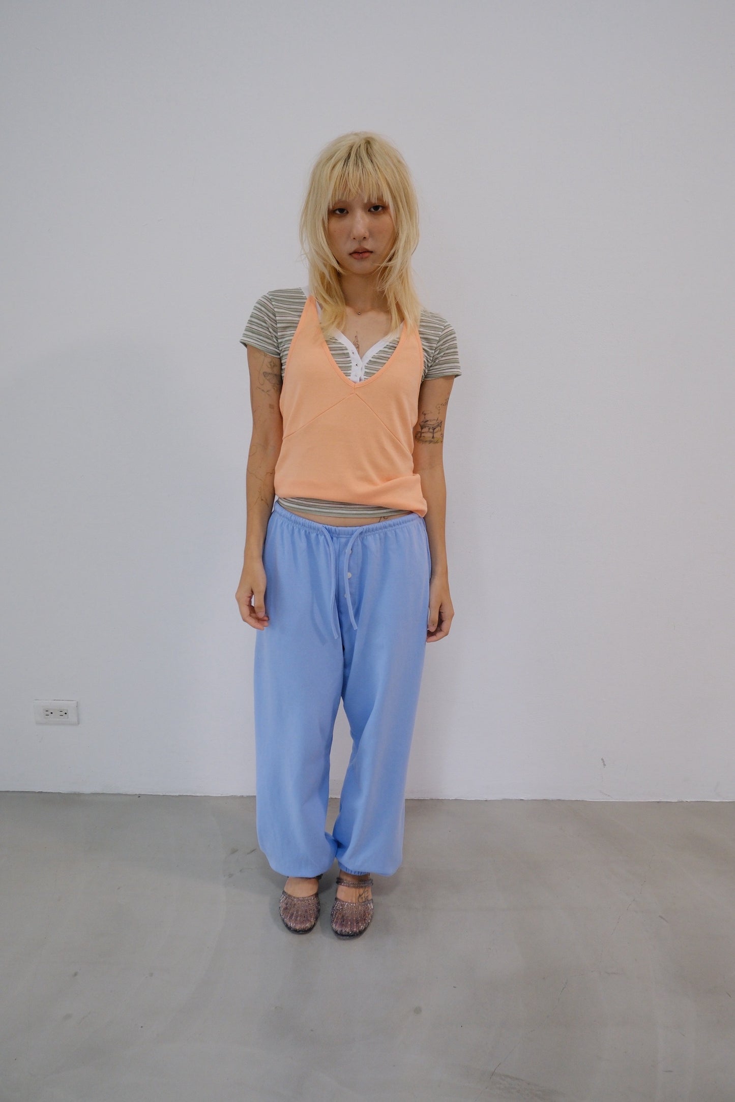 Mint Stripe Henley Tee