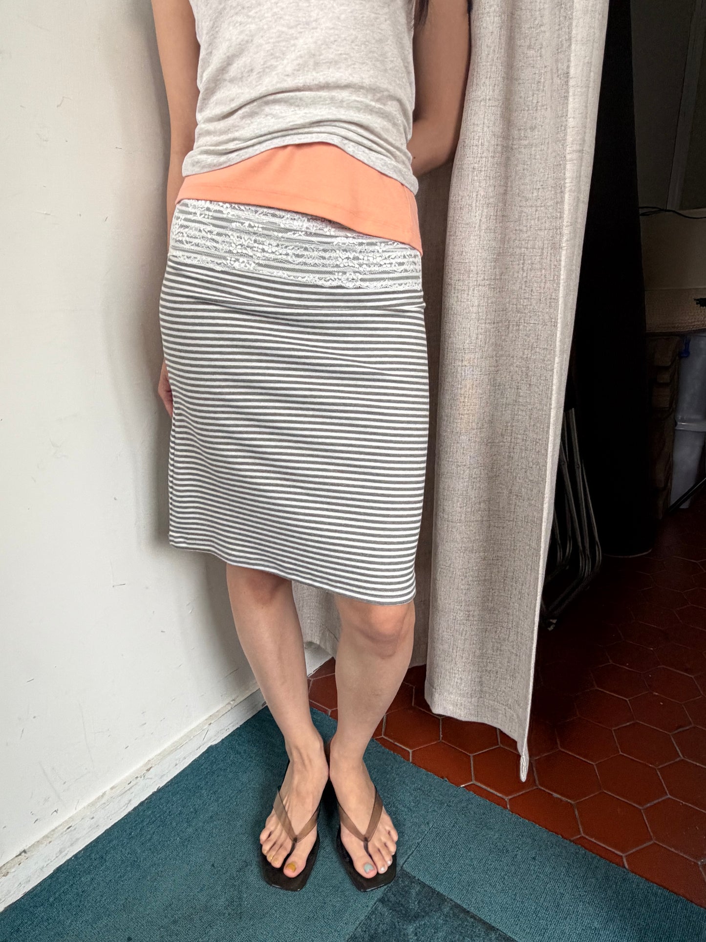 Lace Layering Midi Skirt