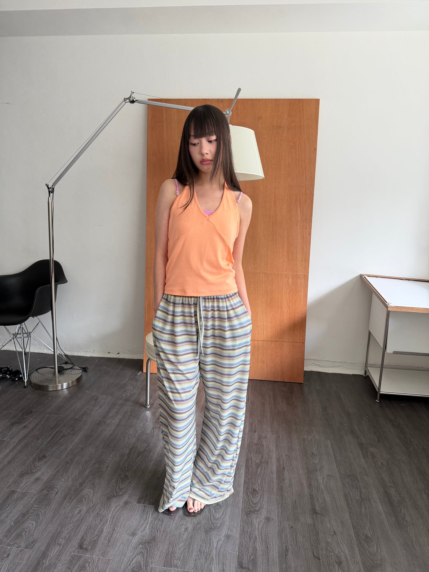 Breathable loose striped pants