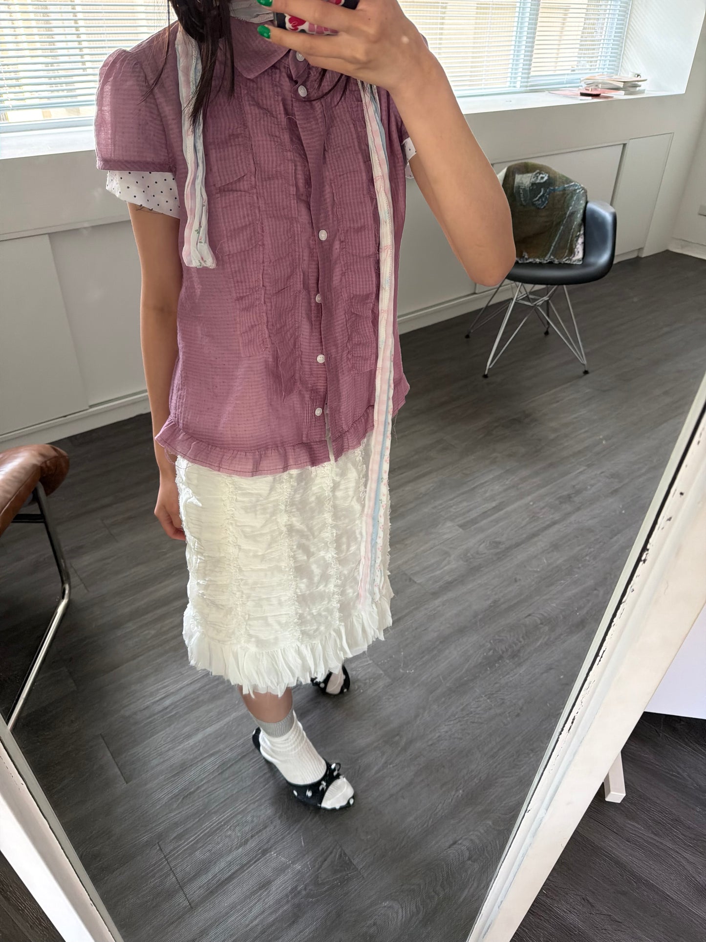 Transparent plaid shirt