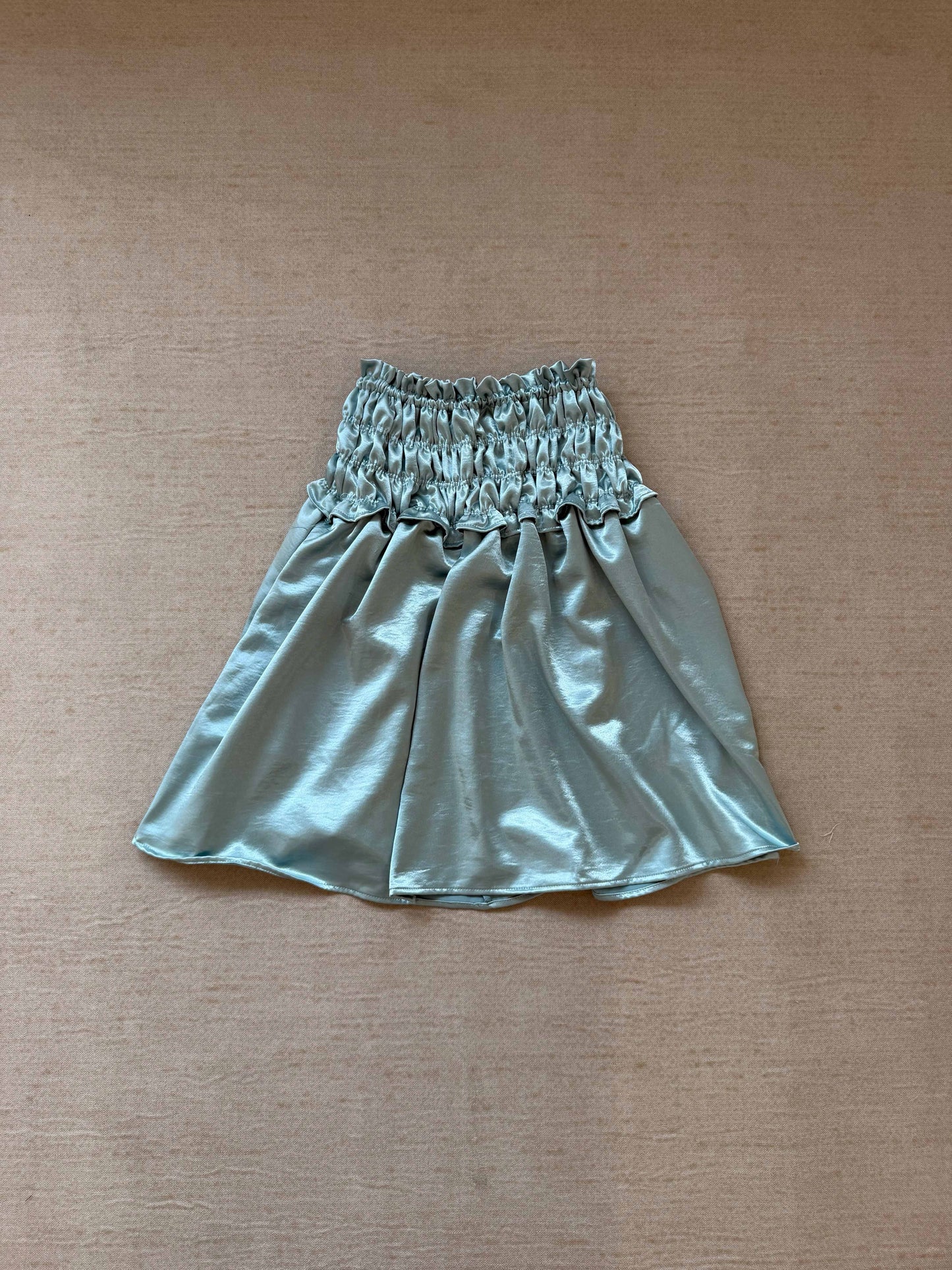 Satin pleated midi skirt