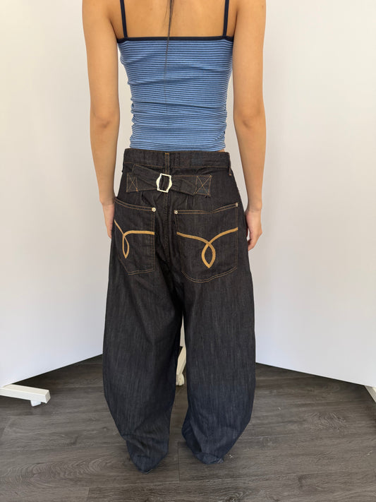 Soft Raw Denim Wide Jeans
