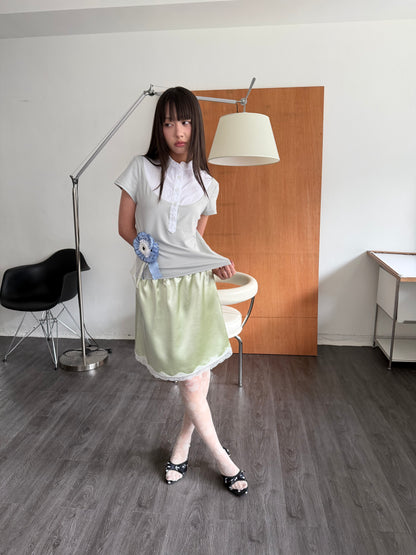Mixed-Material Polo Shirt