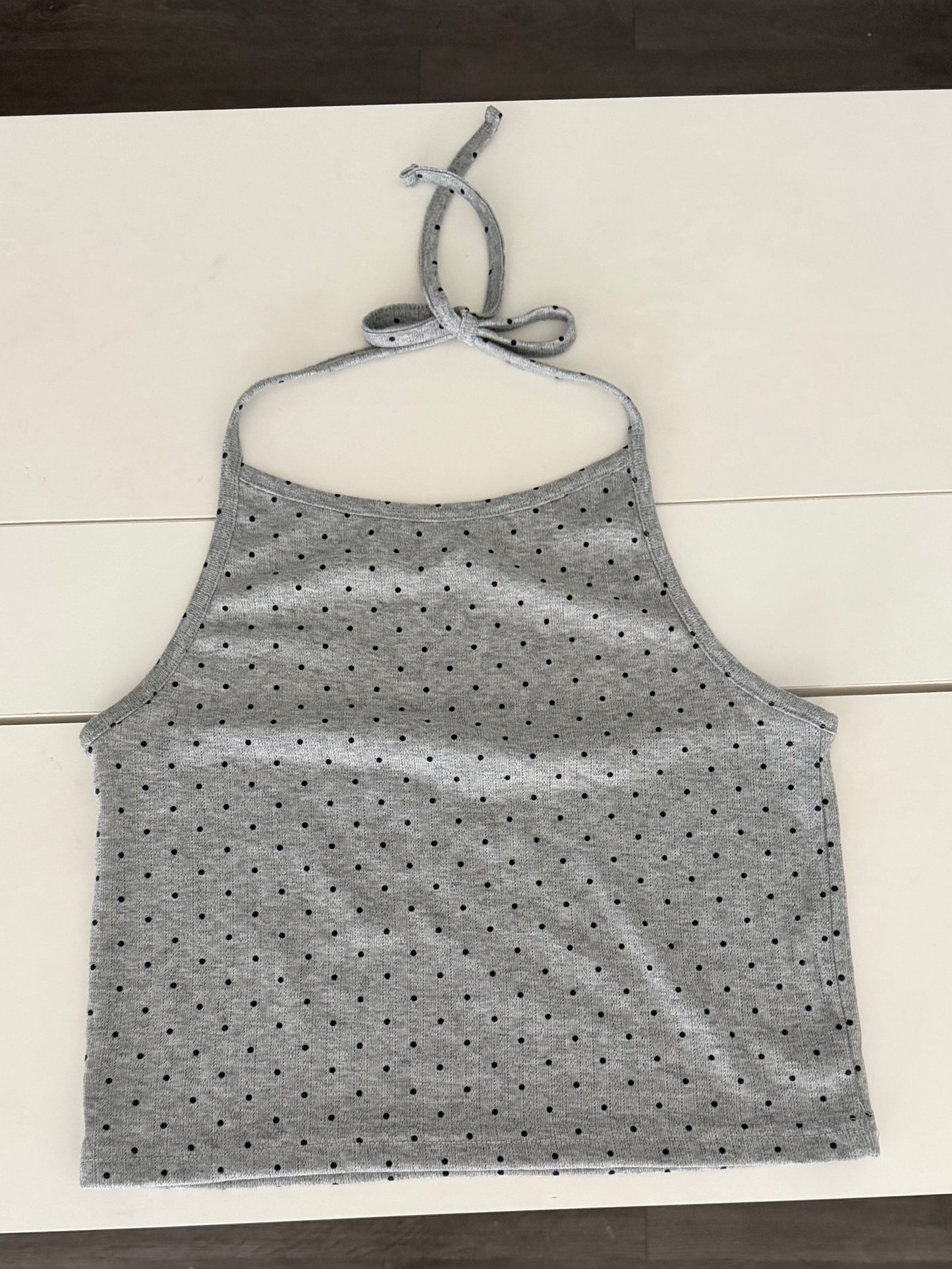 Polka-dot halter top