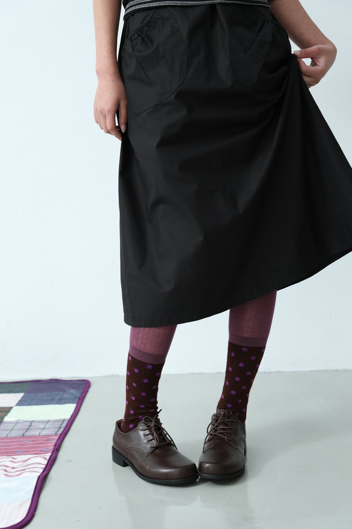 Cream Collar Pocket Dress