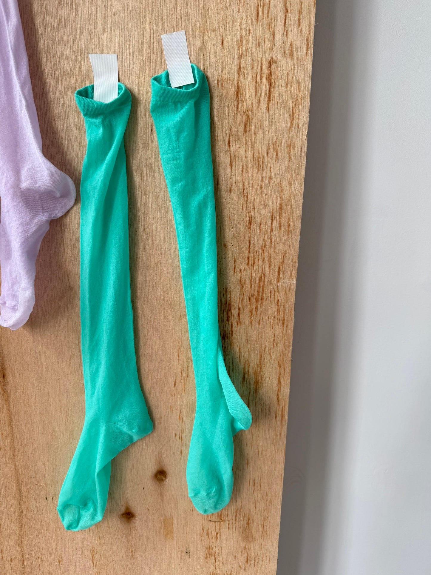Sheer candy-colored mid-calf socks