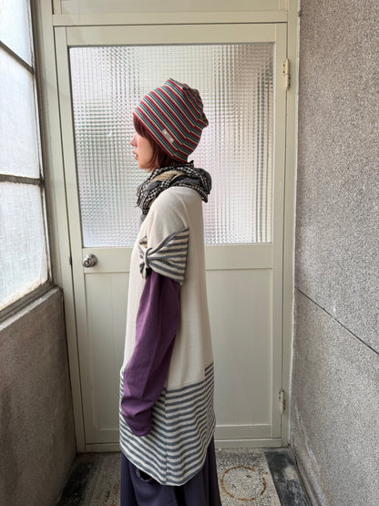 Striped Panel Knit Top