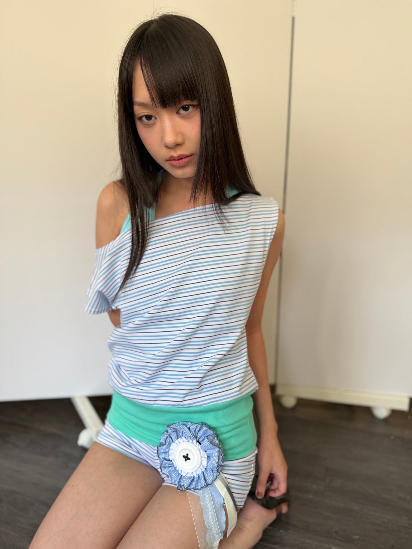 Striped Color-Block Top and Shorts Set