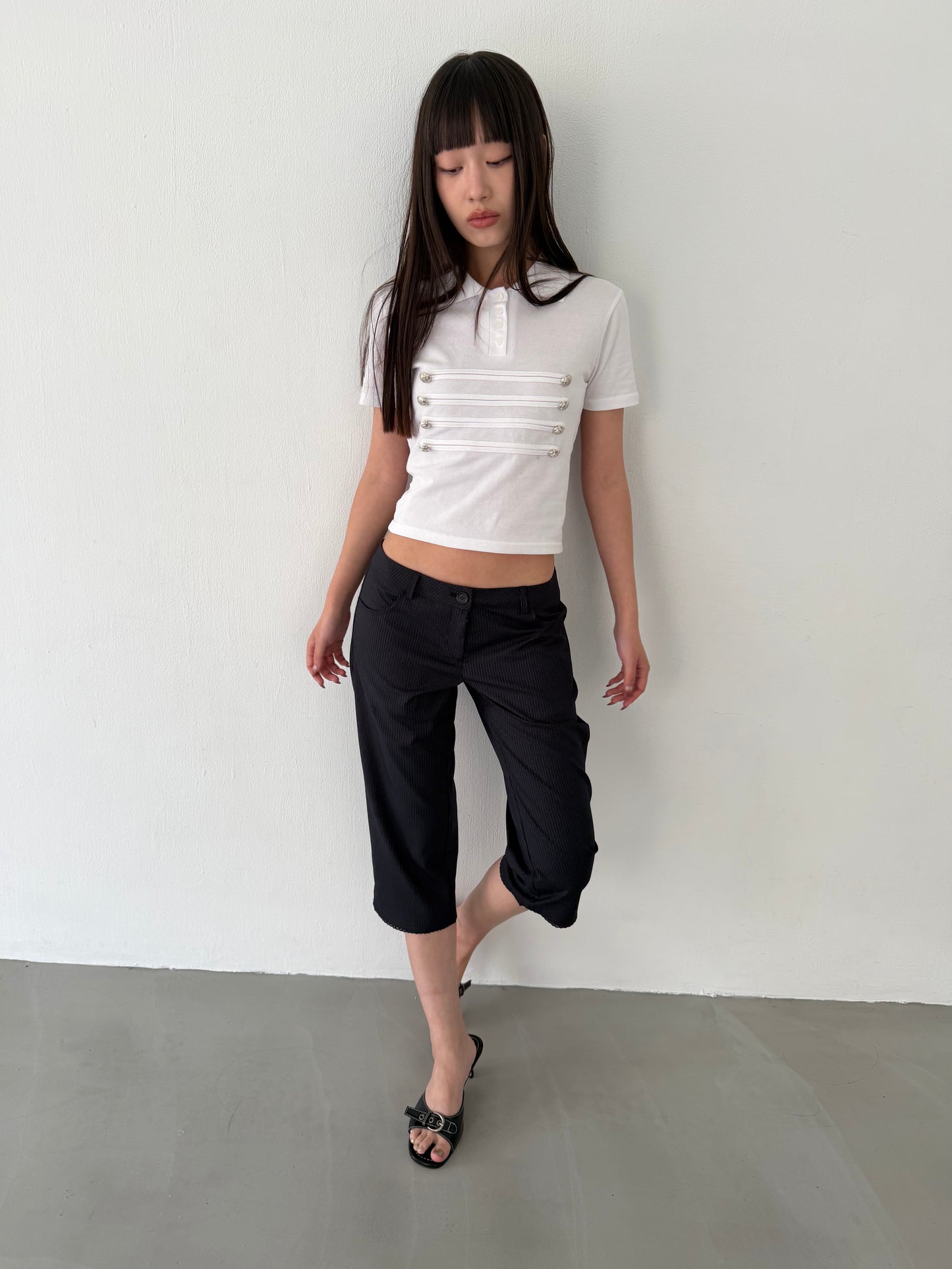 Suit lace capri pants