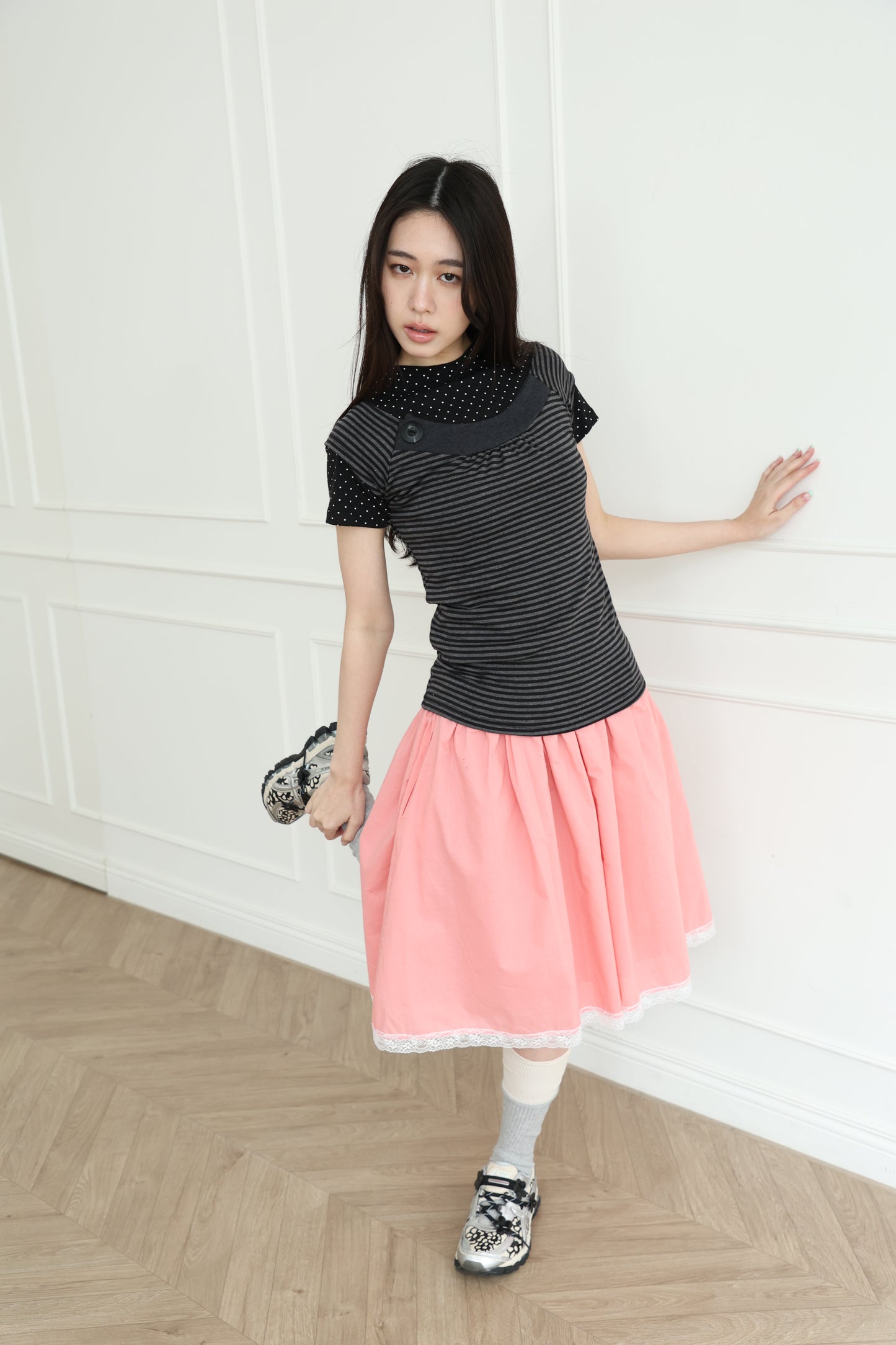 Brightly colored lace puff skirt