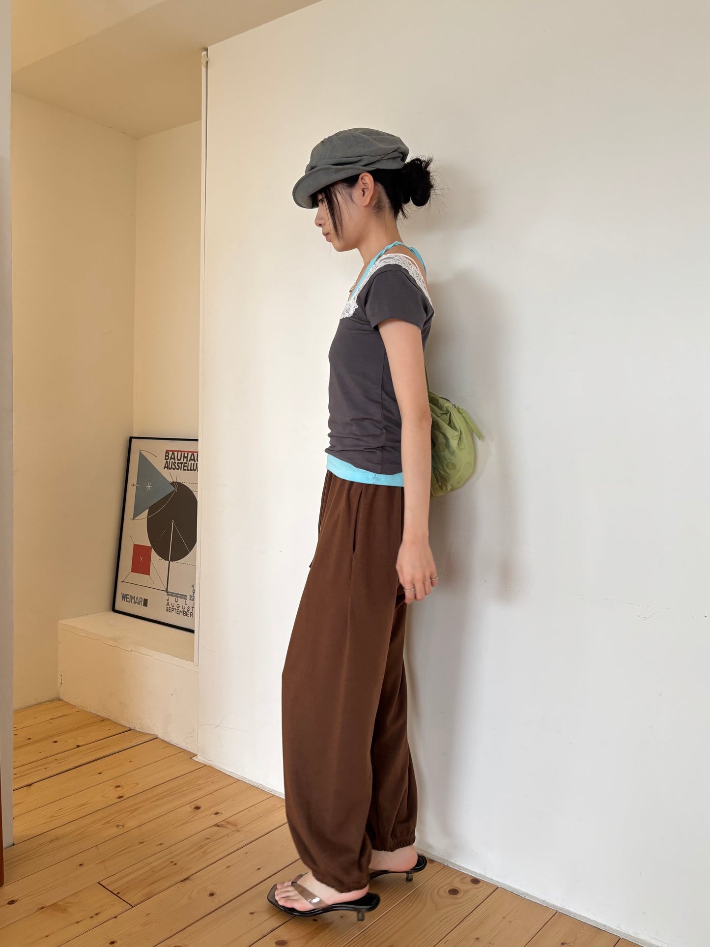 Cotton tapered trousers