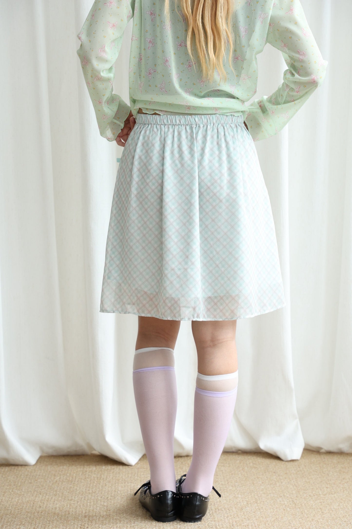 Sheer candy-colored mid-calf socks