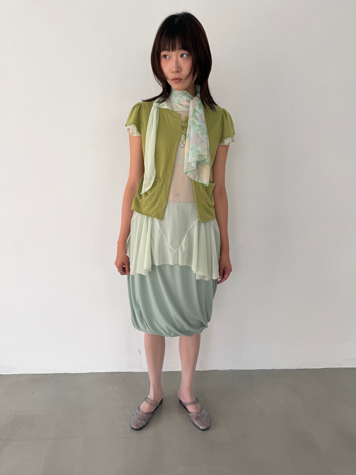 Elastic tulip midi skirt
