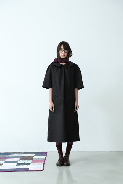 Cream Collar Pocket Dress